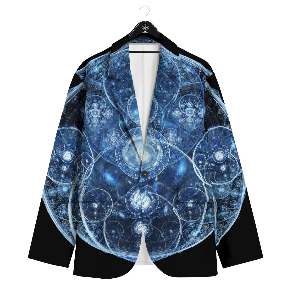 Fractal Steampunk Print Men's Sport Coat-grizzshop