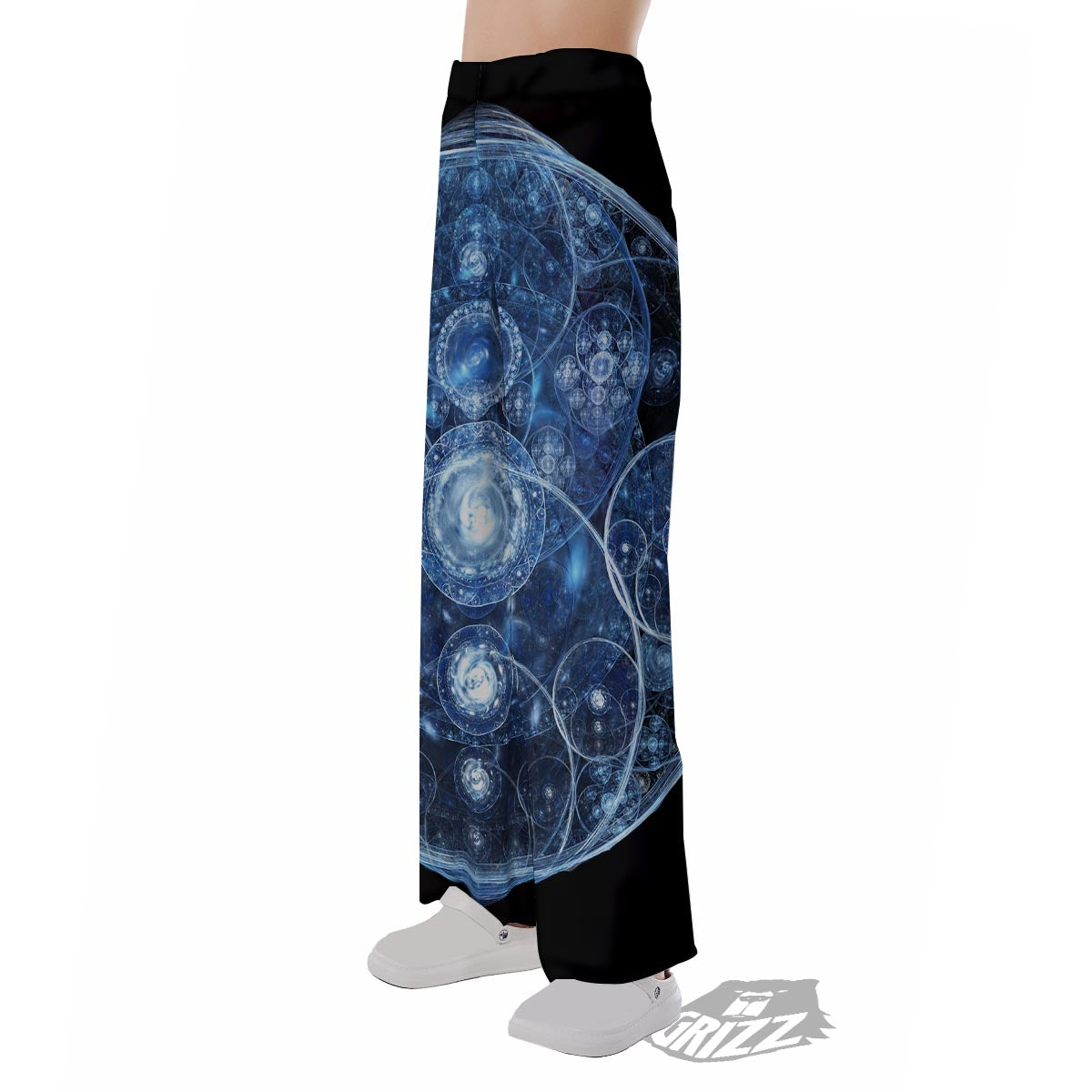 Fractal Steampunk Print Pajama Pants-grizzshop