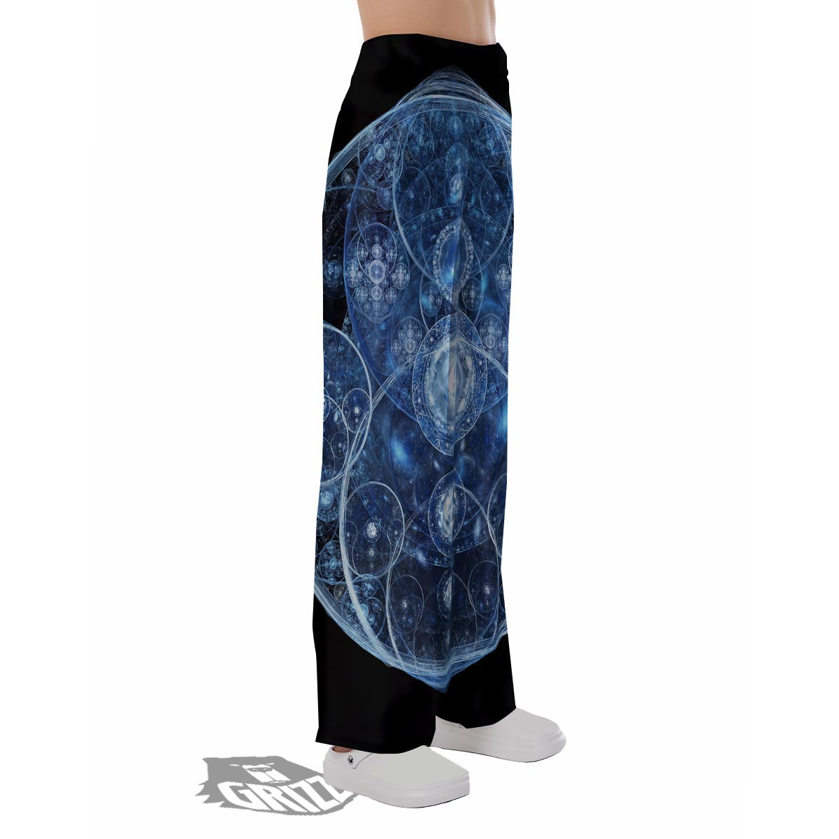 Fractal Steampunk Print Pajama Pants-grizzshop