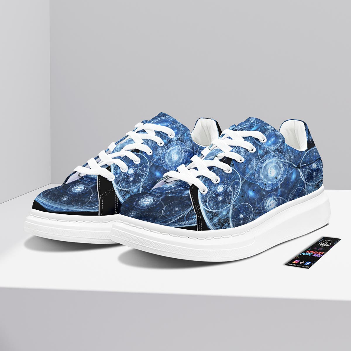 Fractal Steampunk Print Platform Shoes-grizzshop