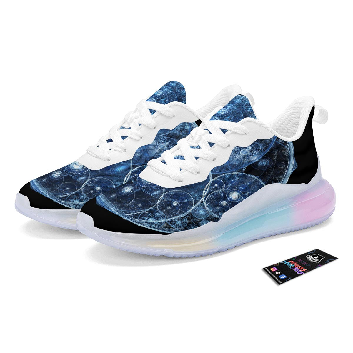 Fractal Steampunk Print Running Sneakers-grizzshop