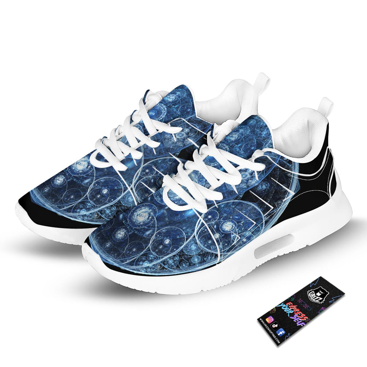 Fractal Steampunk Print Tennis Shoes-grizzshop