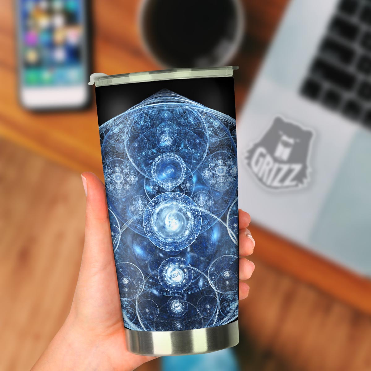 Fractal Steampunk Print Tumbler-grizzshop
