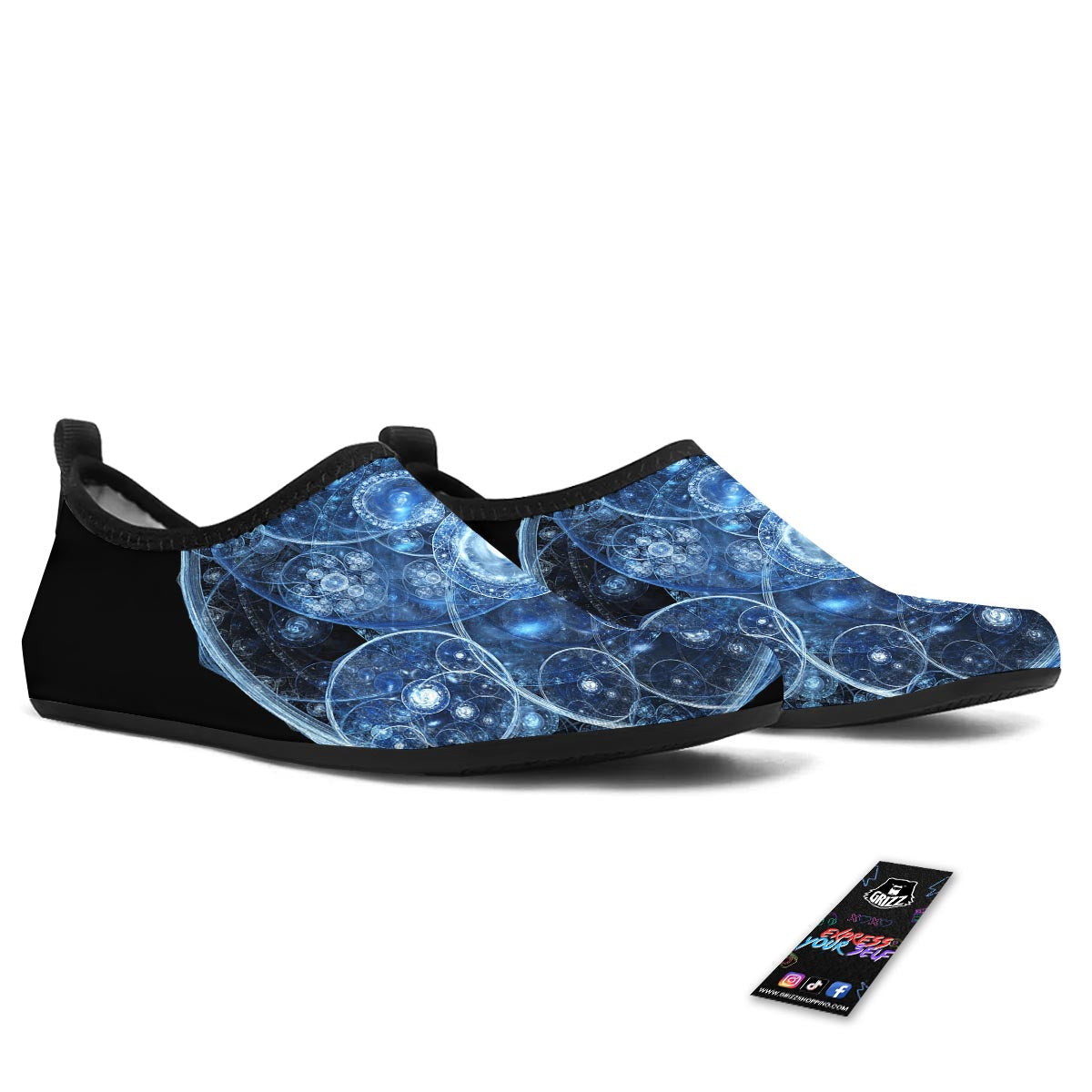 Fractal Steampunk Print Water Shoes-grizzshop