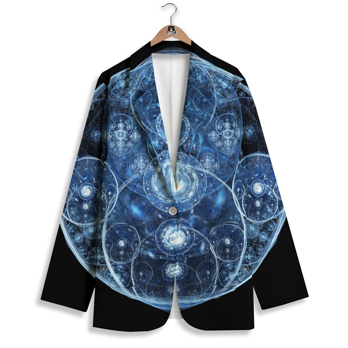 Fractal Steampunk Print Women's Blazer-grizzshop