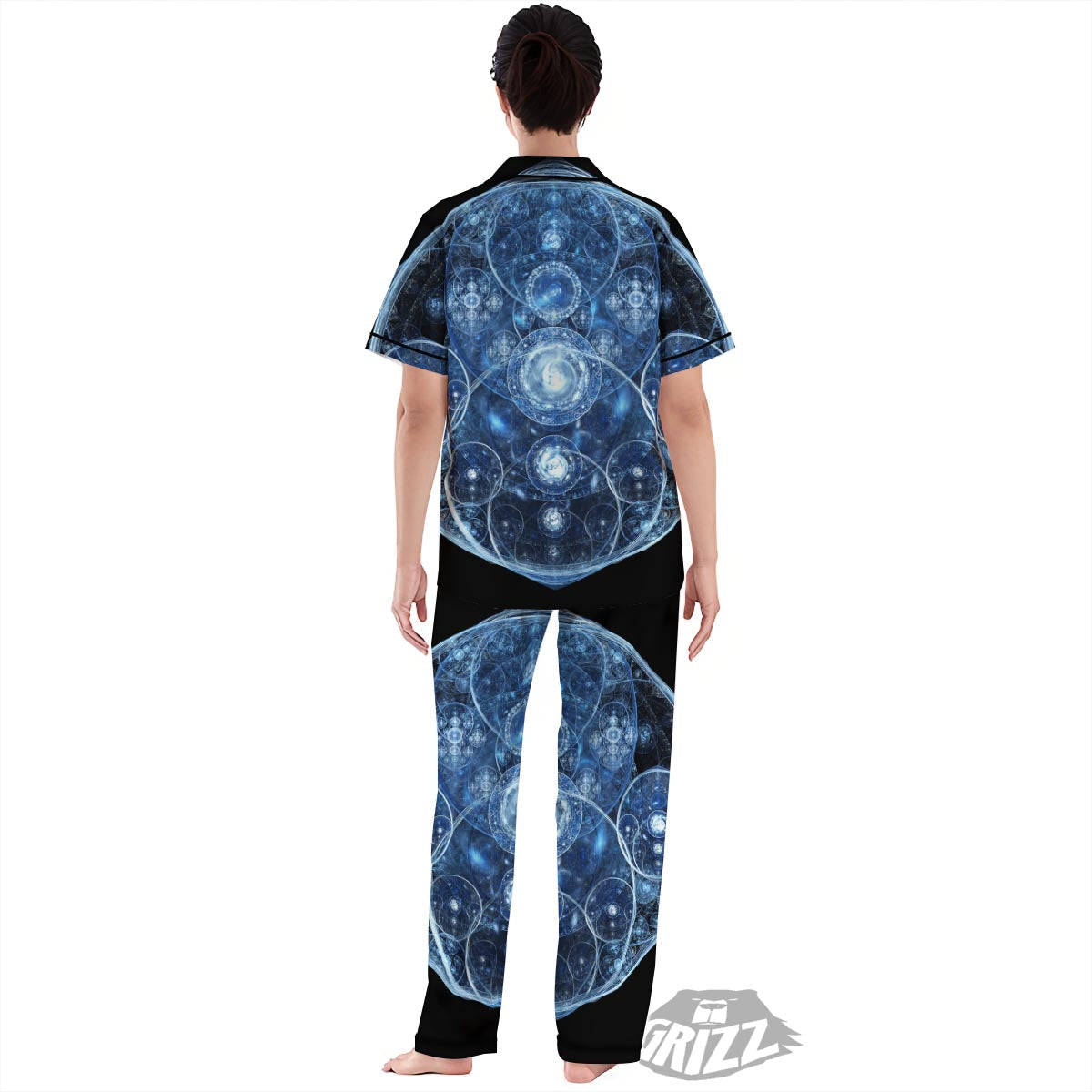 Fractal Steampunk Print Women's Pajamas Set-grizzshop