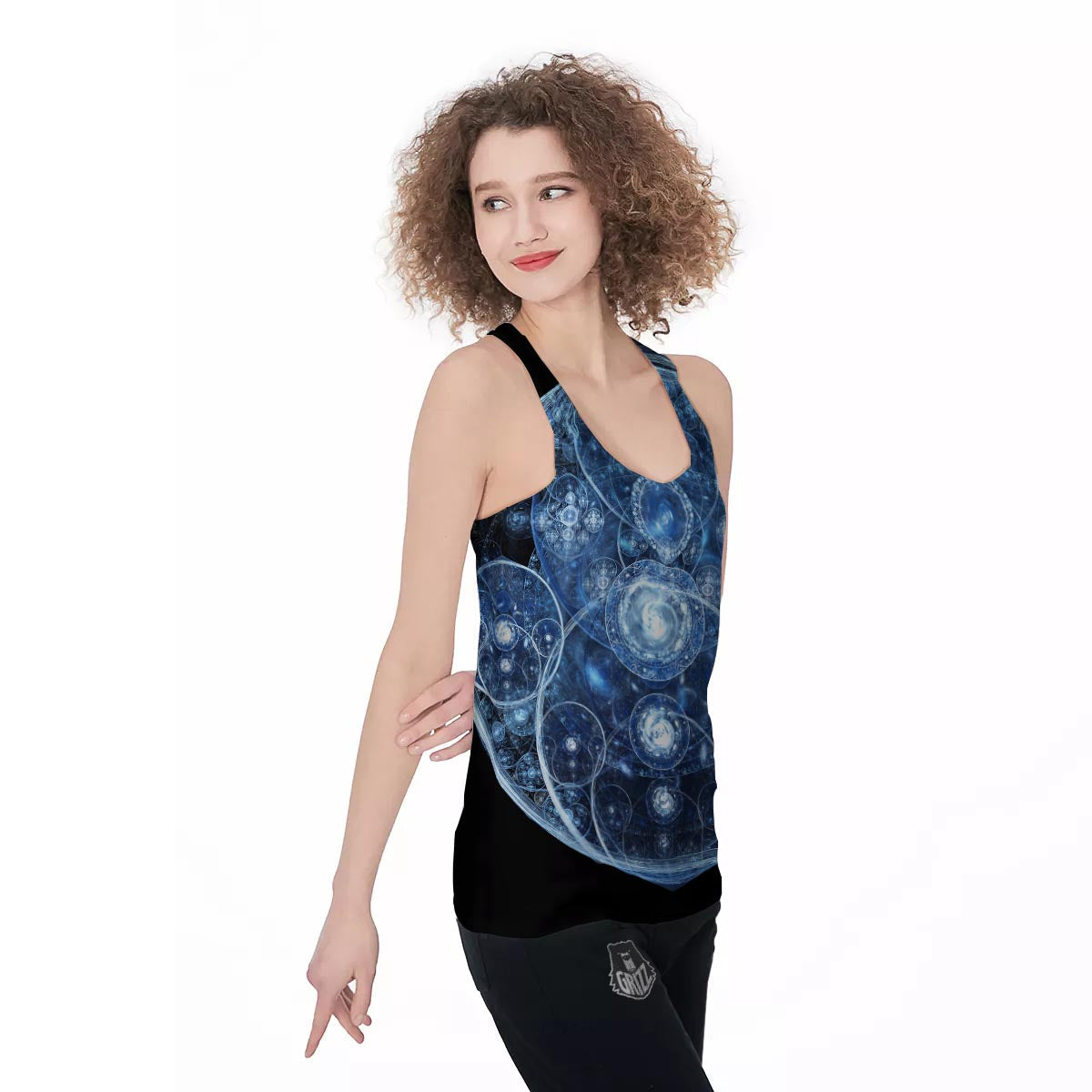 Fractal Steampunk Print Women's Racerback Tank Top-grizzshop