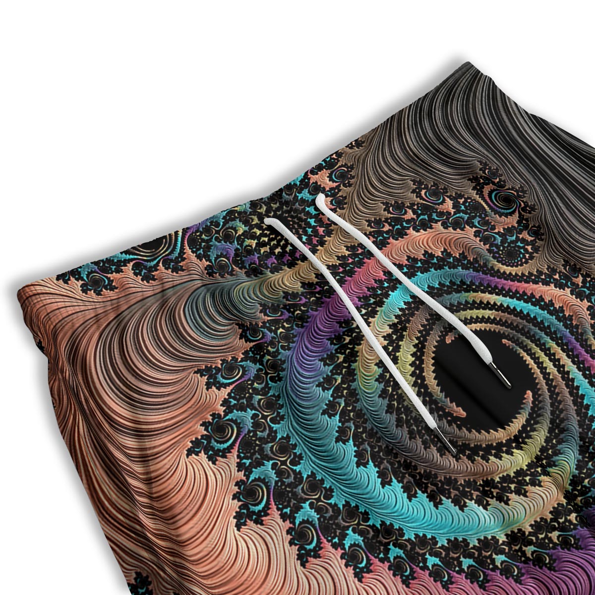 Fractal Trippy Print Men's Athletic Shorts