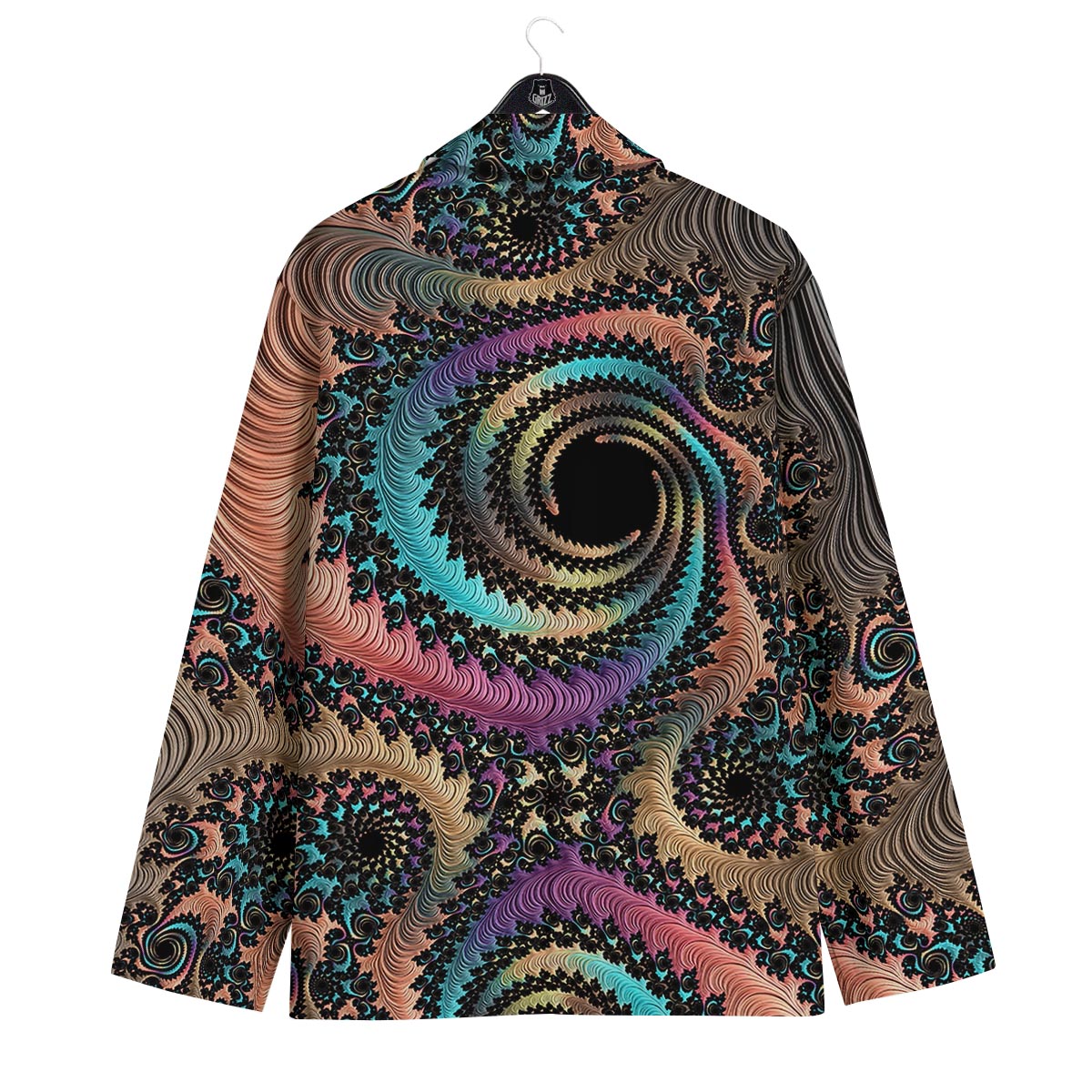 Fractal Trippy Print Men's Sport Coat-grizzshop