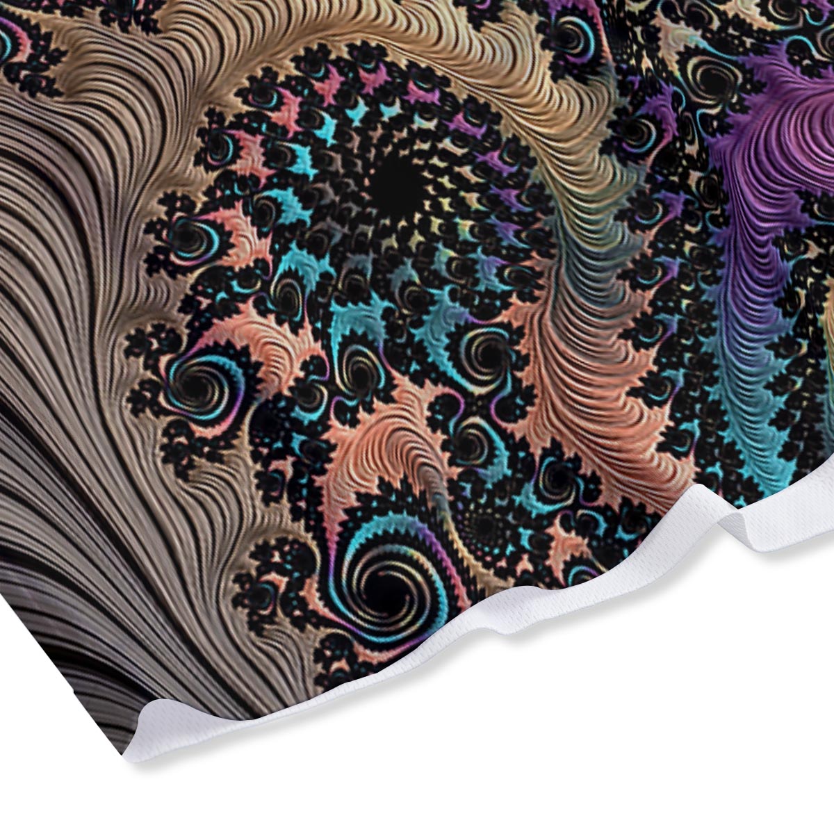 Fractal Trippy Print Mesh Shorts