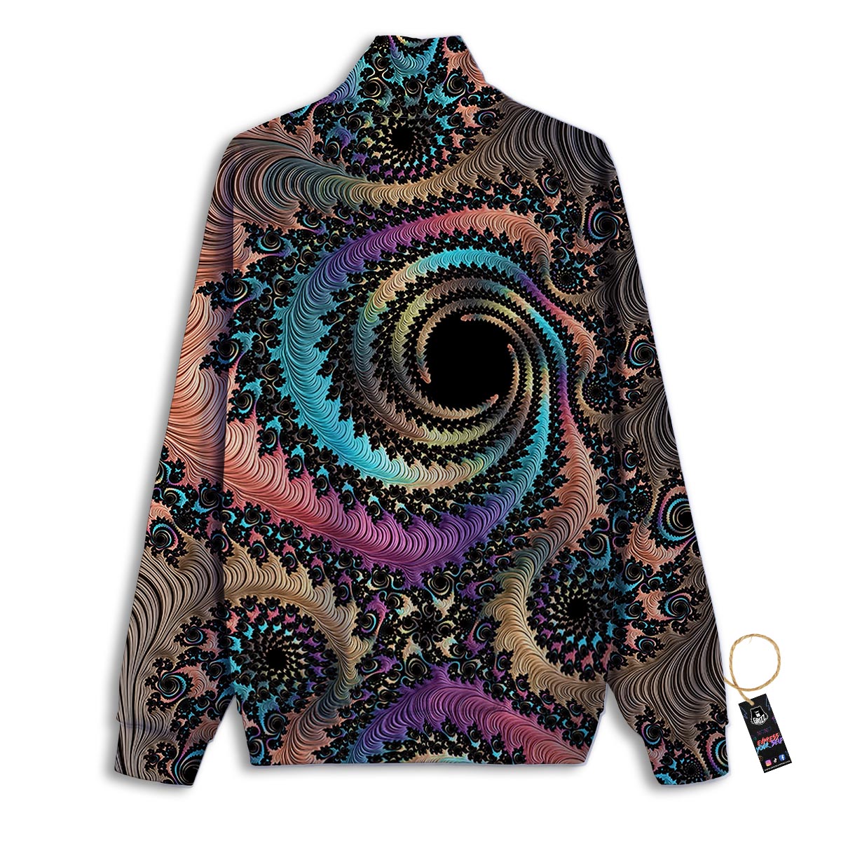 Fractal Trippy Print Track Jacket-grizzshop