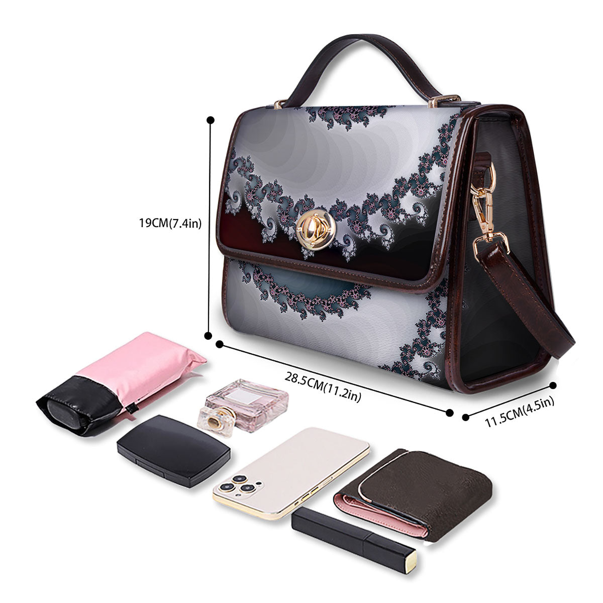 Fractal Infinite Print Women's Satchel Bag