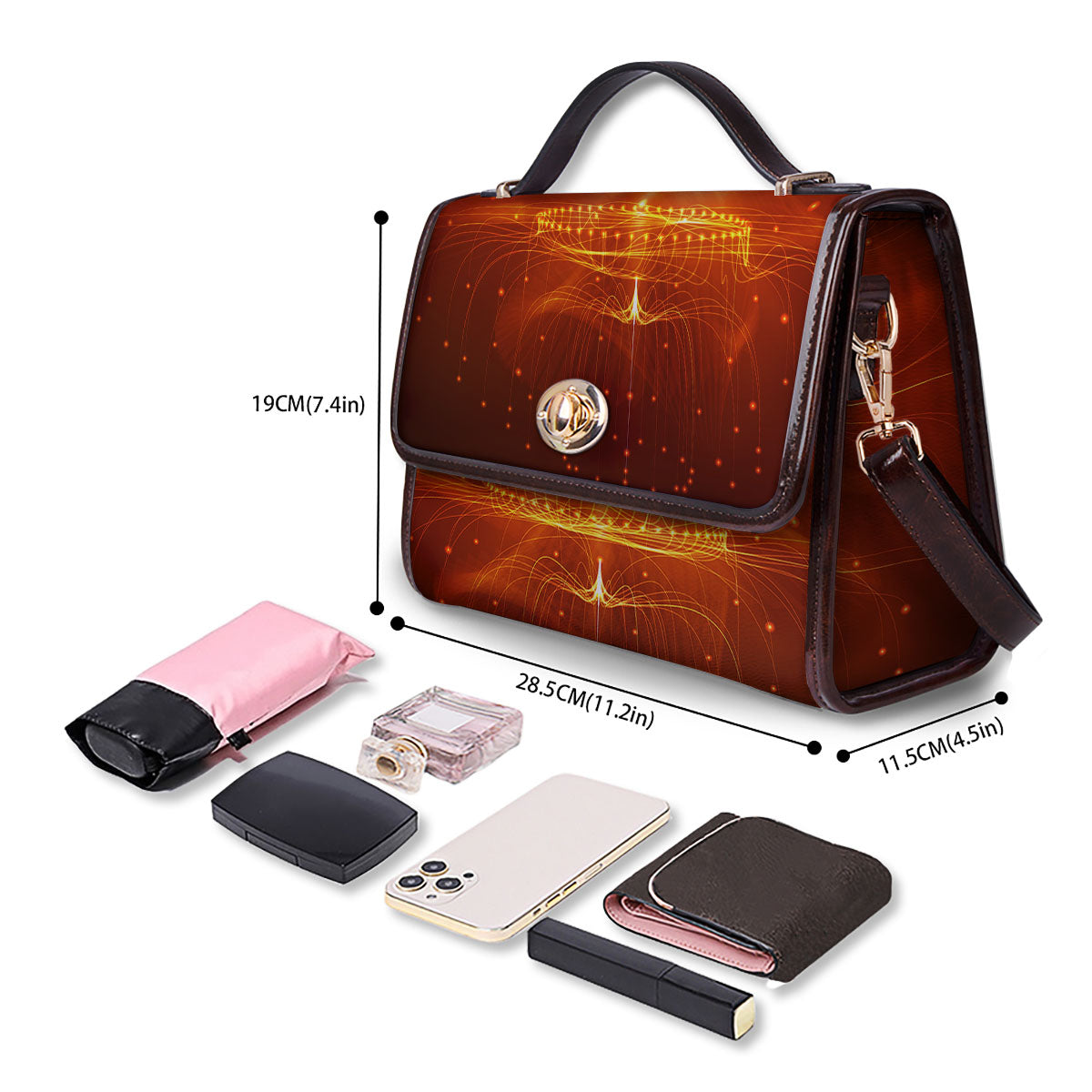 Fractal Light Print Women's Satchel Bag