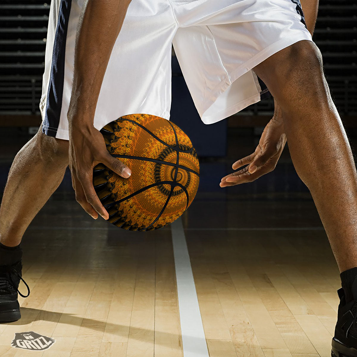 Fractal Orange Print Basketball