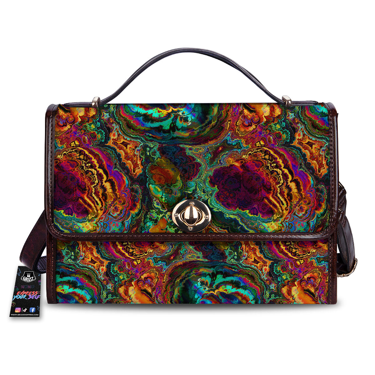 Fractal Psychedelic Print Pattern Women's Satchel Bag