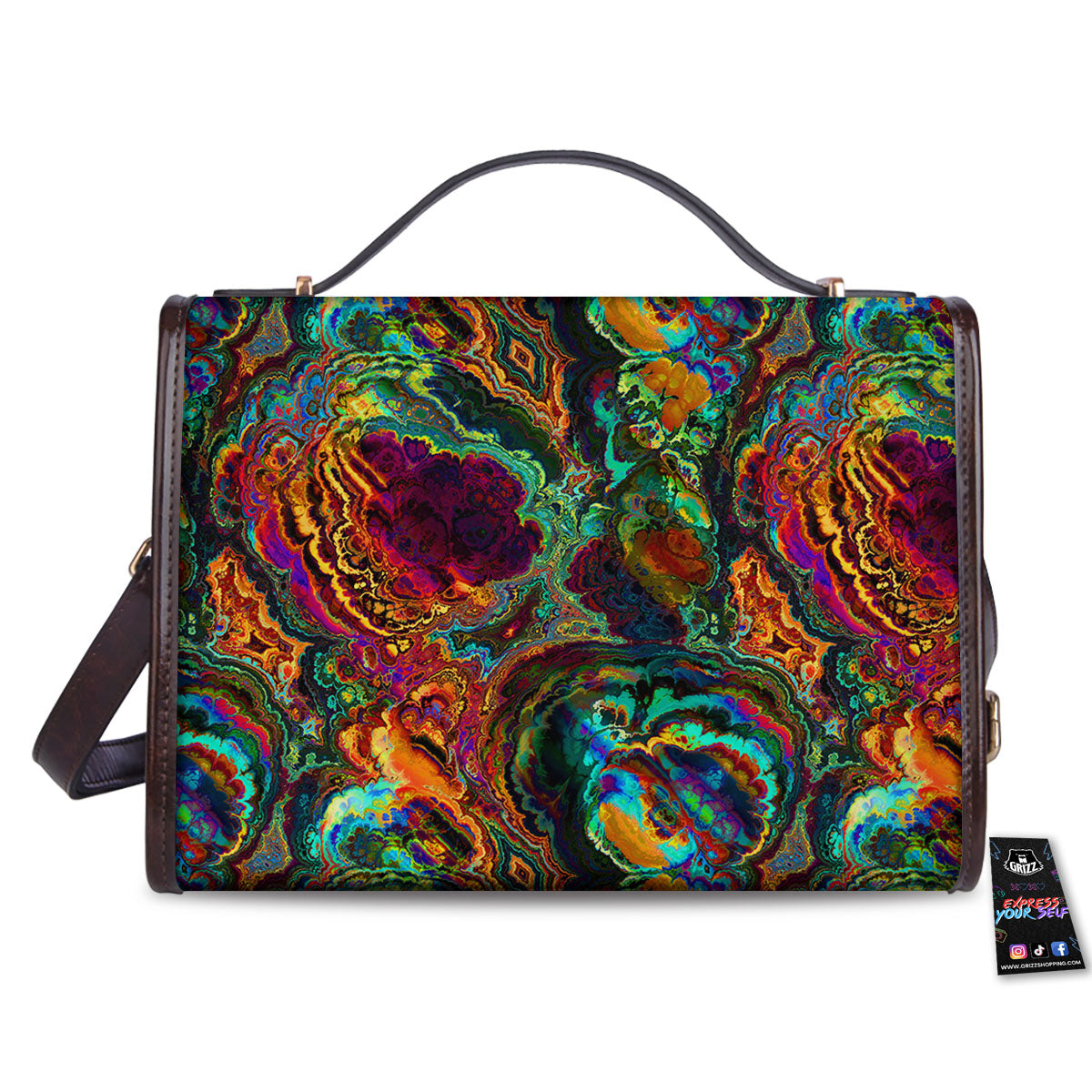 Fractal Psychedelic Print Pattern Women's Satchel Bag