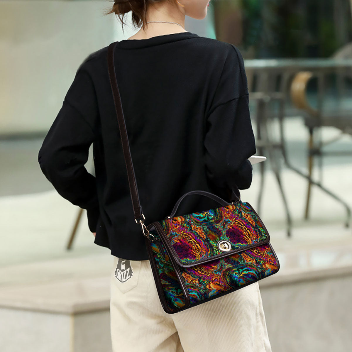 Fractal Psychedelic Print Pattern Women's Satchel Bag
