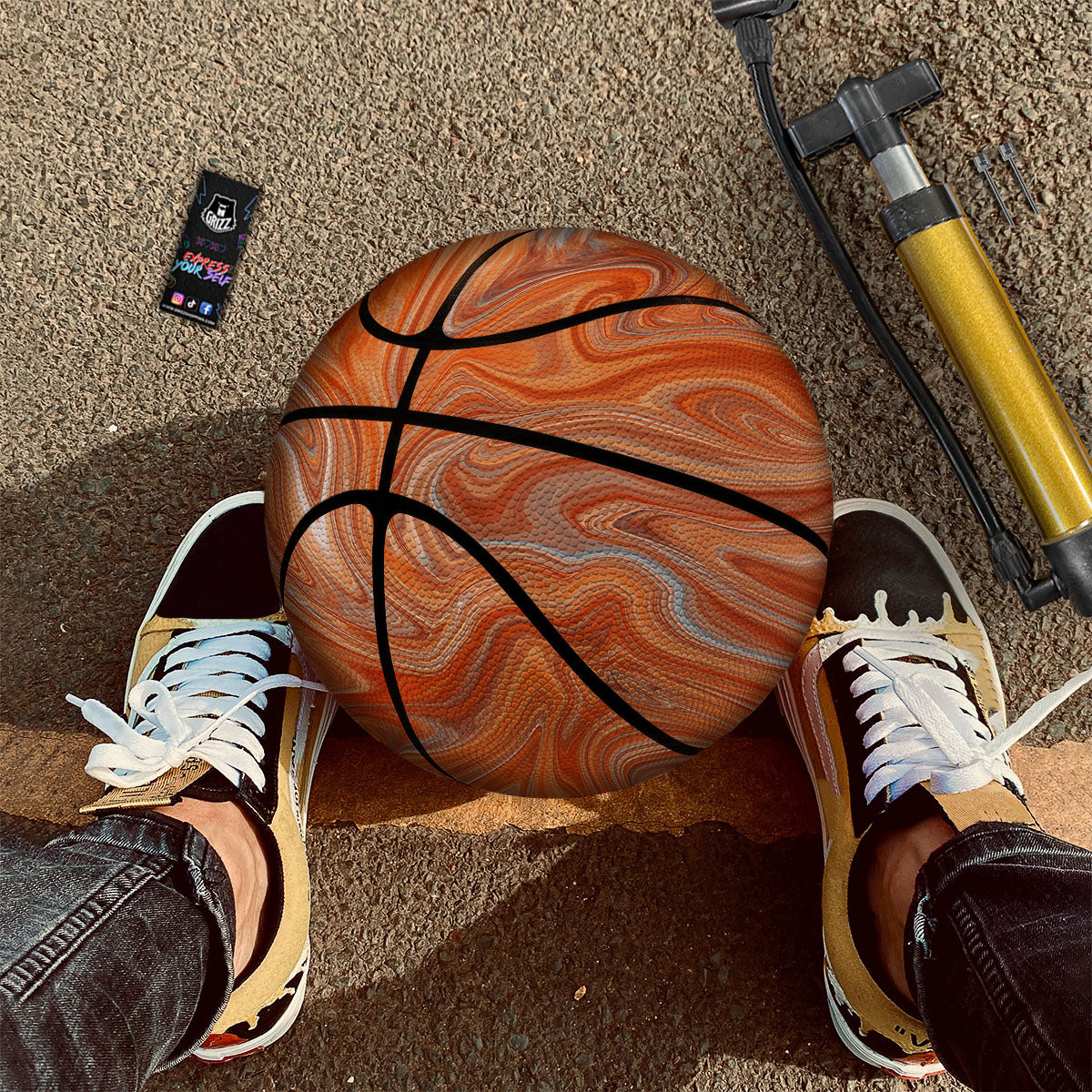 Flower Zentangle Print Pattern Basketball