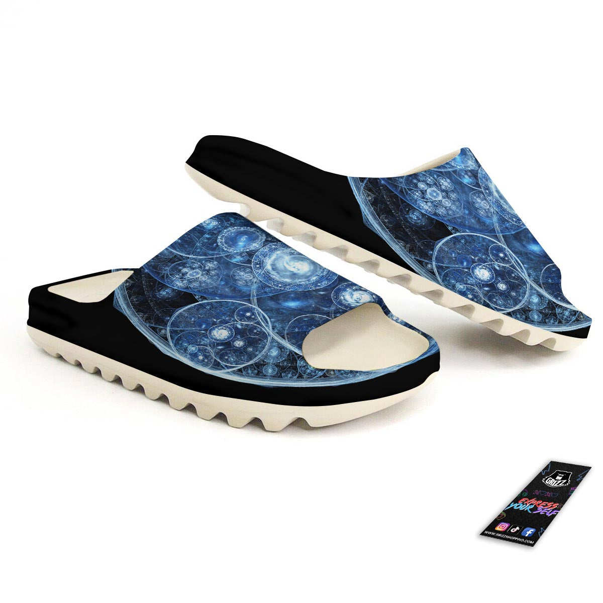 Fractal Steampunk Print Sandals-grizzshop
