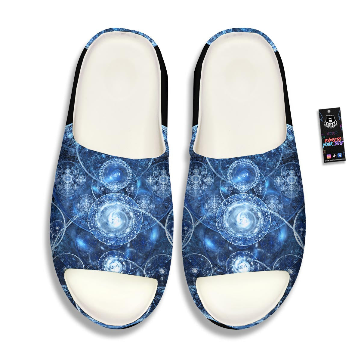 Fractal Steampunk Print Sandals-grizzshop