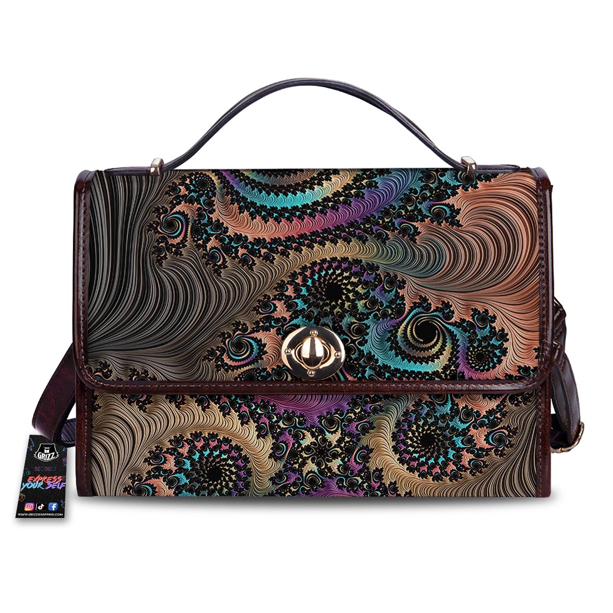 Fractal Trippy Print Women's Satchel Bag
