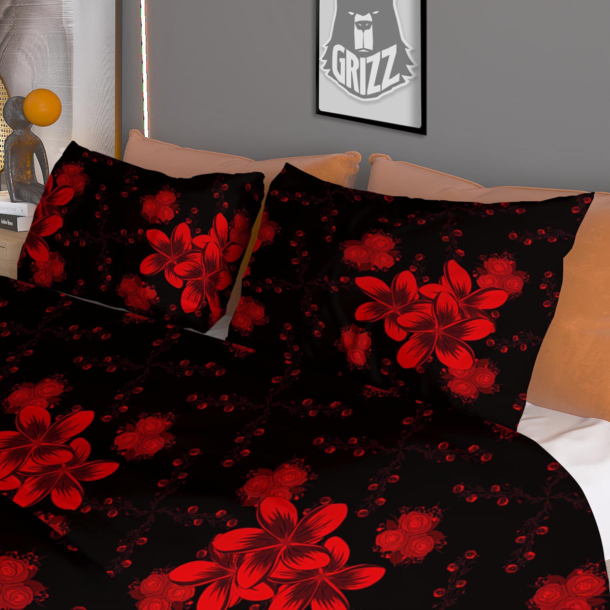 Flowers Hawaii Tropical Print Pattern Duvet Cover Bedding Set