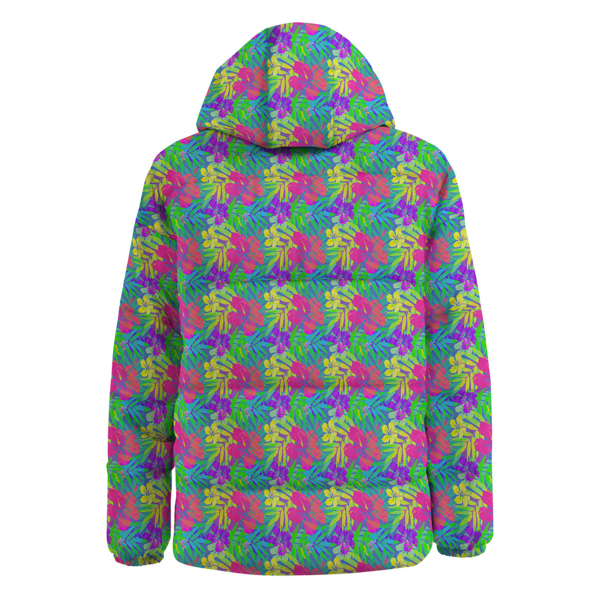 Frangipani Colorful Print Pattern Down Jacket-grizzshop