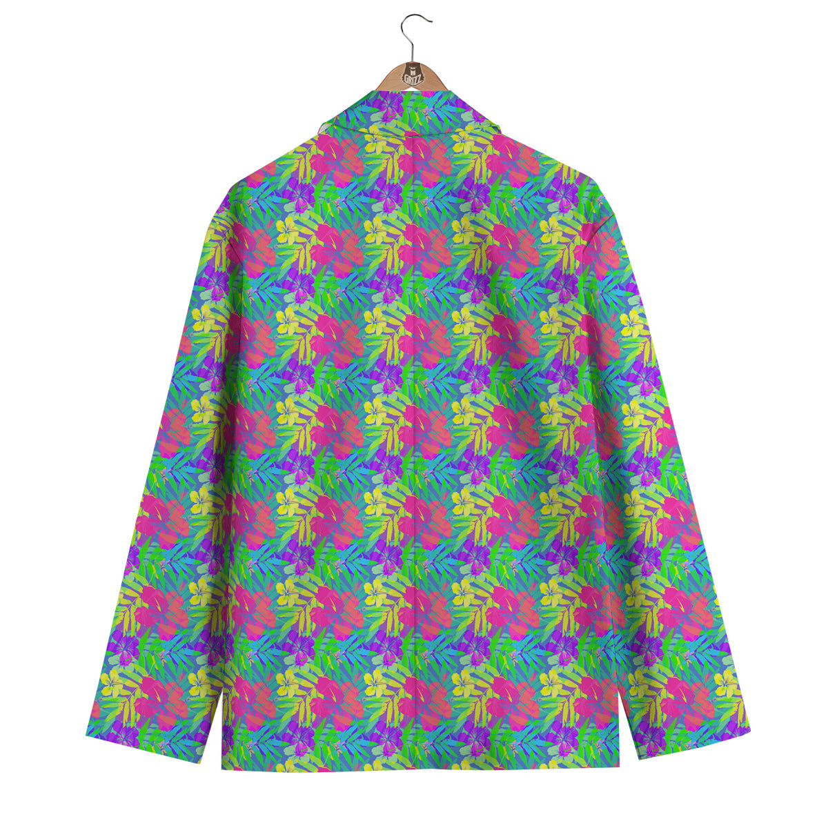 Frangipani Colorful Print Pattern Men's Blazer-grizzshop