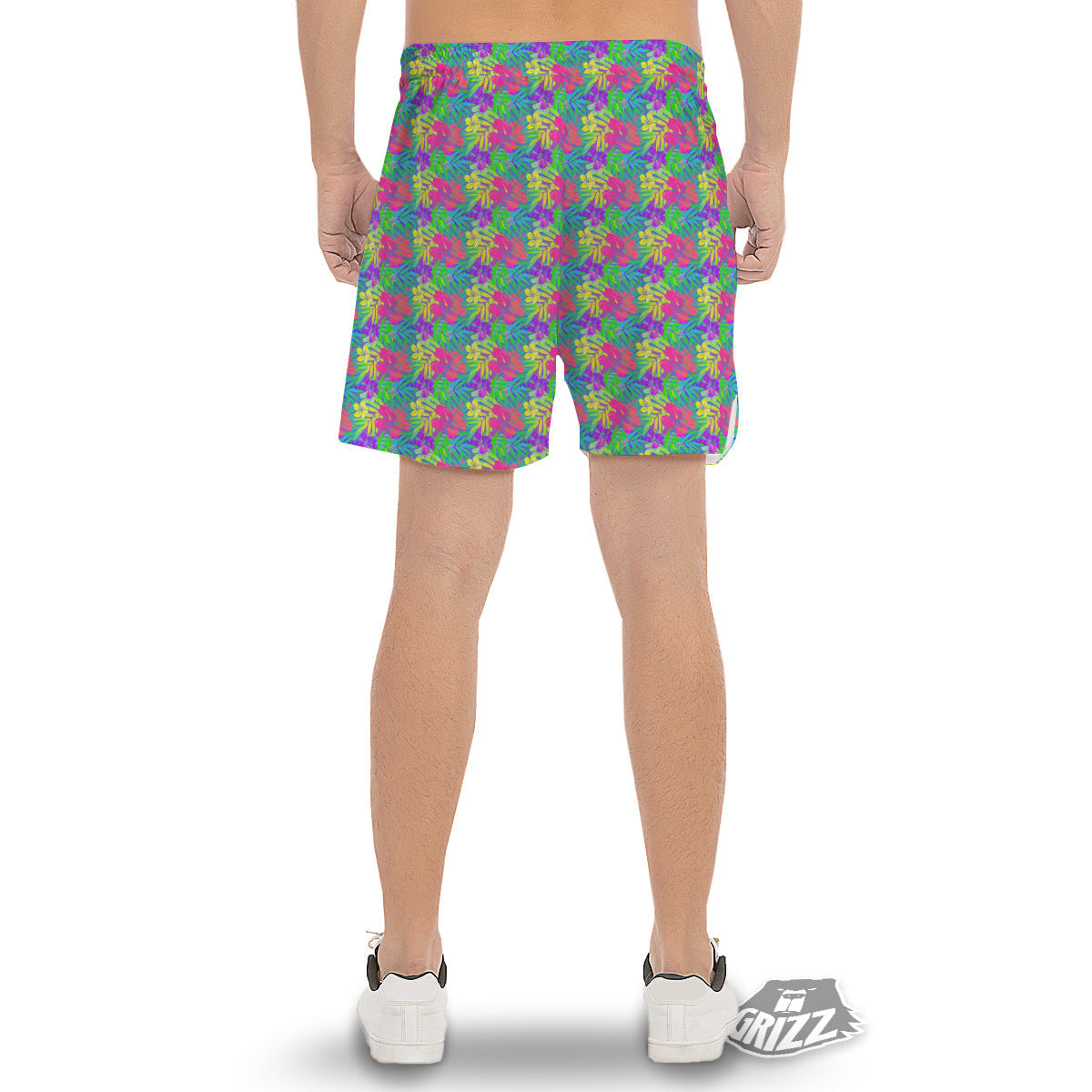 Frangipani Colorful Print Pattern Men's Gym Shorts-grizzshop