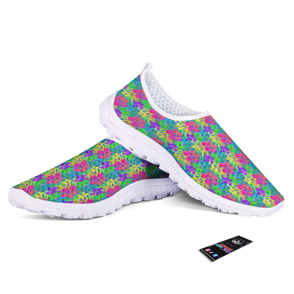 Frangipani Colorful Print Pattern Nurse Shoes-grizzshop