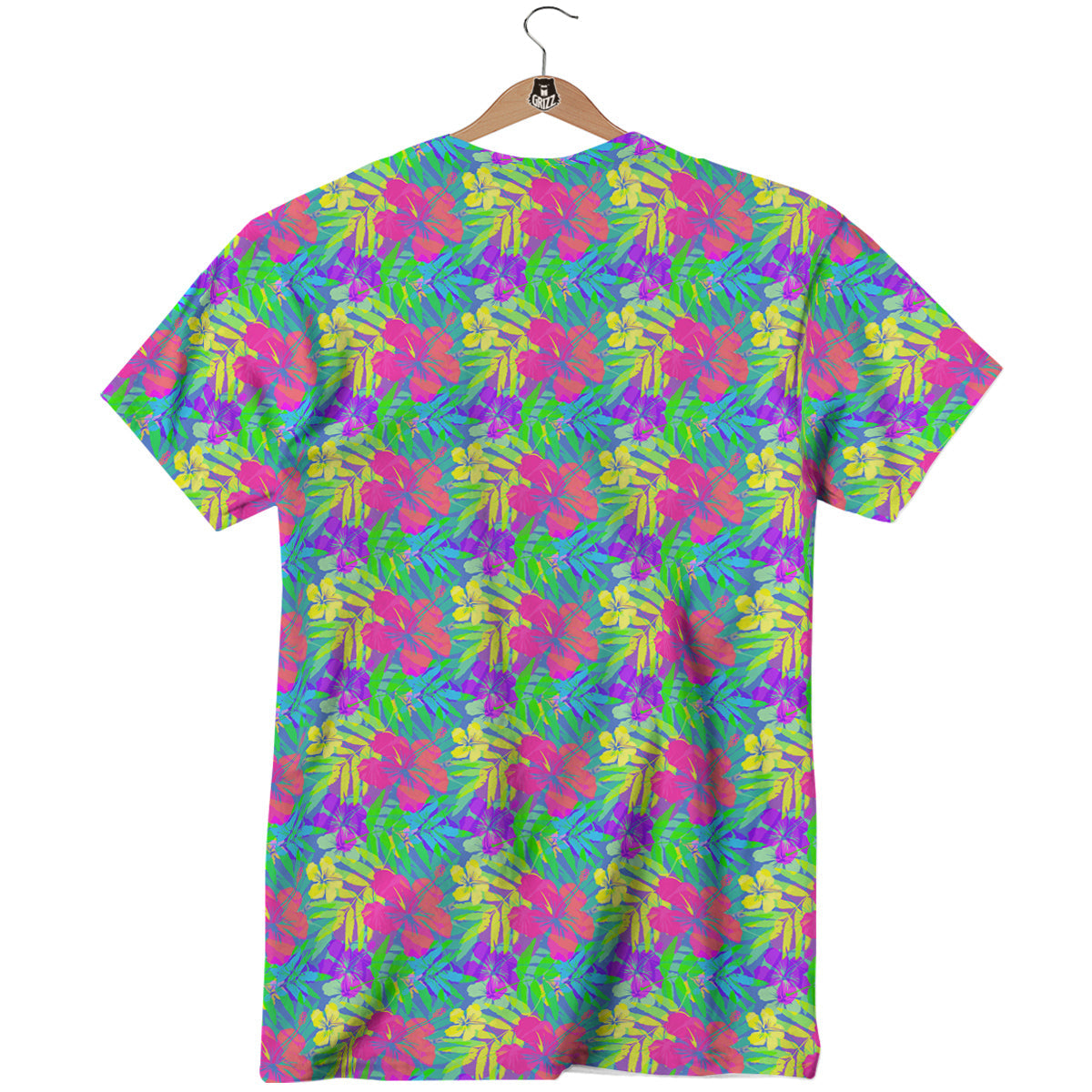 Frangipani Colorful Print Pattern T-Shirt-grizzshop