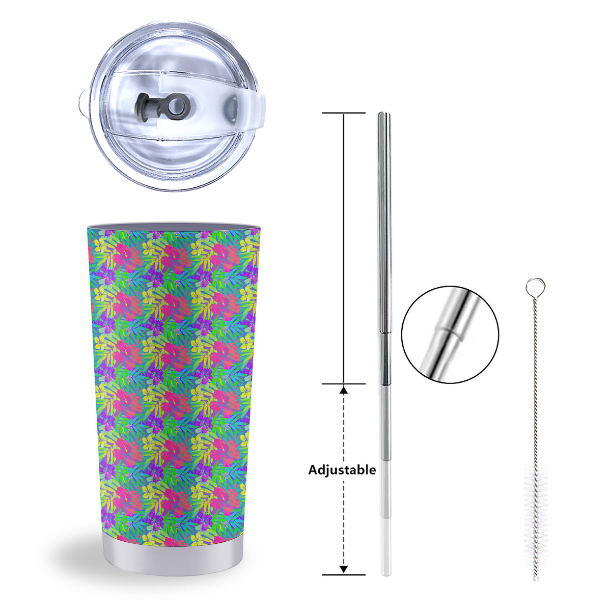 Frangipani Colorful Print Pattern Tumbler-grizzshop