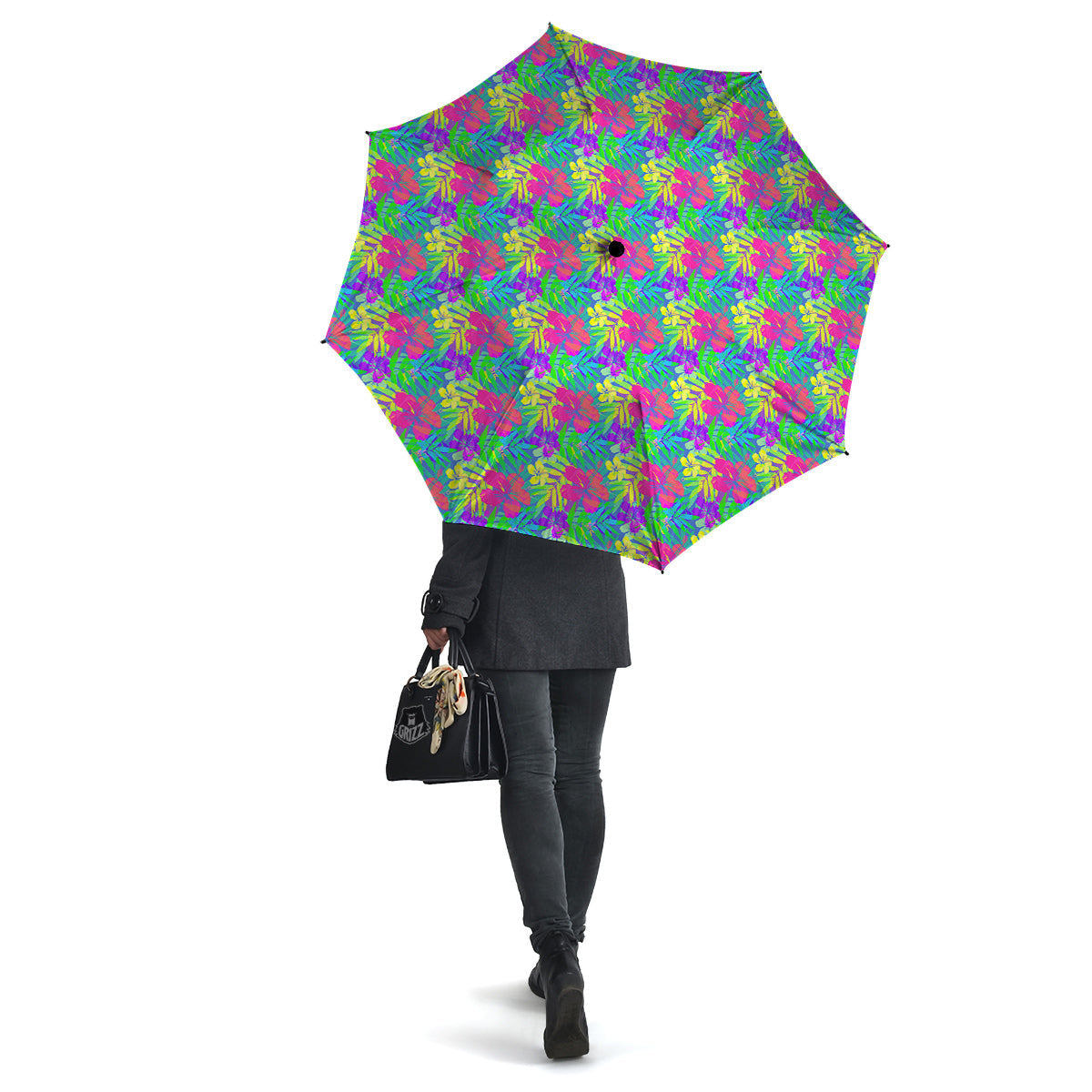 Frangipani Colorful Print Pattern Umbrella-grizzshop