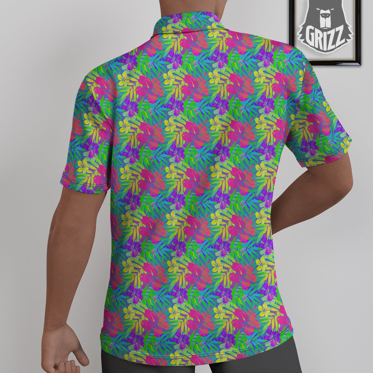 Frangipani Colorful Print Pattern Untucked Shirts-grizzshop