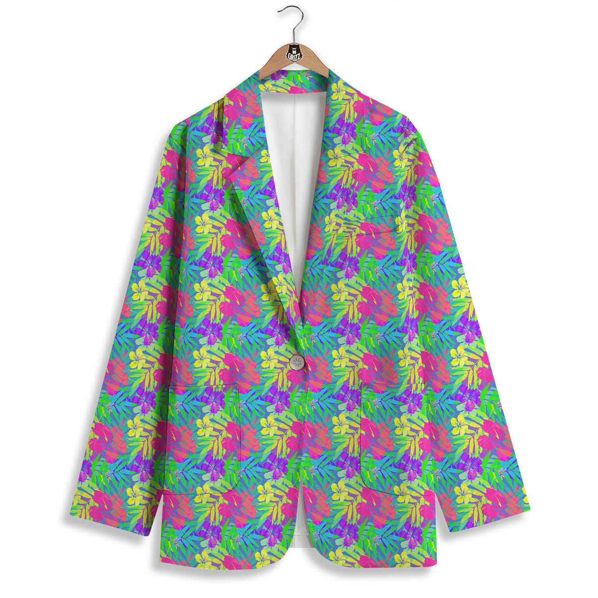 Frangipani Colorful Print Pattern Women's Blazer-grizzshop
