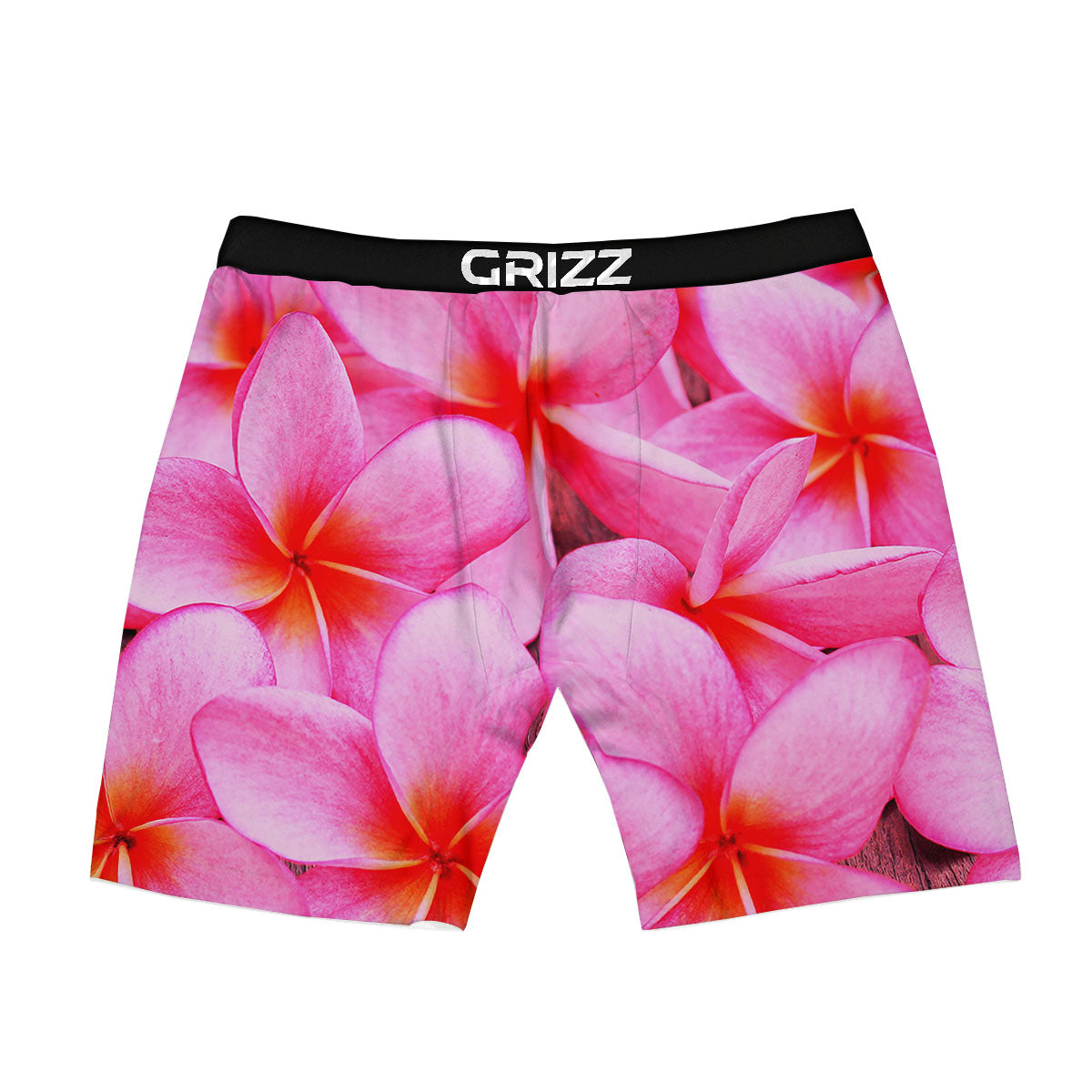 Frangipani Flower Pink Print Boxer Briefs-grizzshop