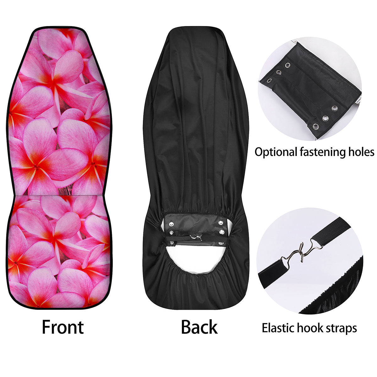 Frangipani Flower Pink Print Car Seat Covers-grizzshop