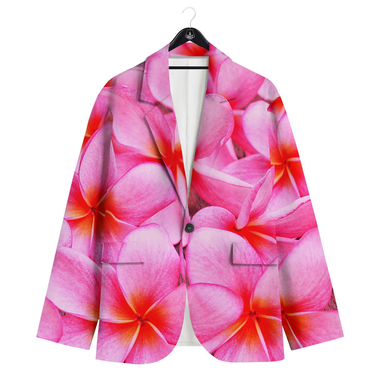 Frangipani Flower Pink Print Men's Sport Coat-grizzshop
