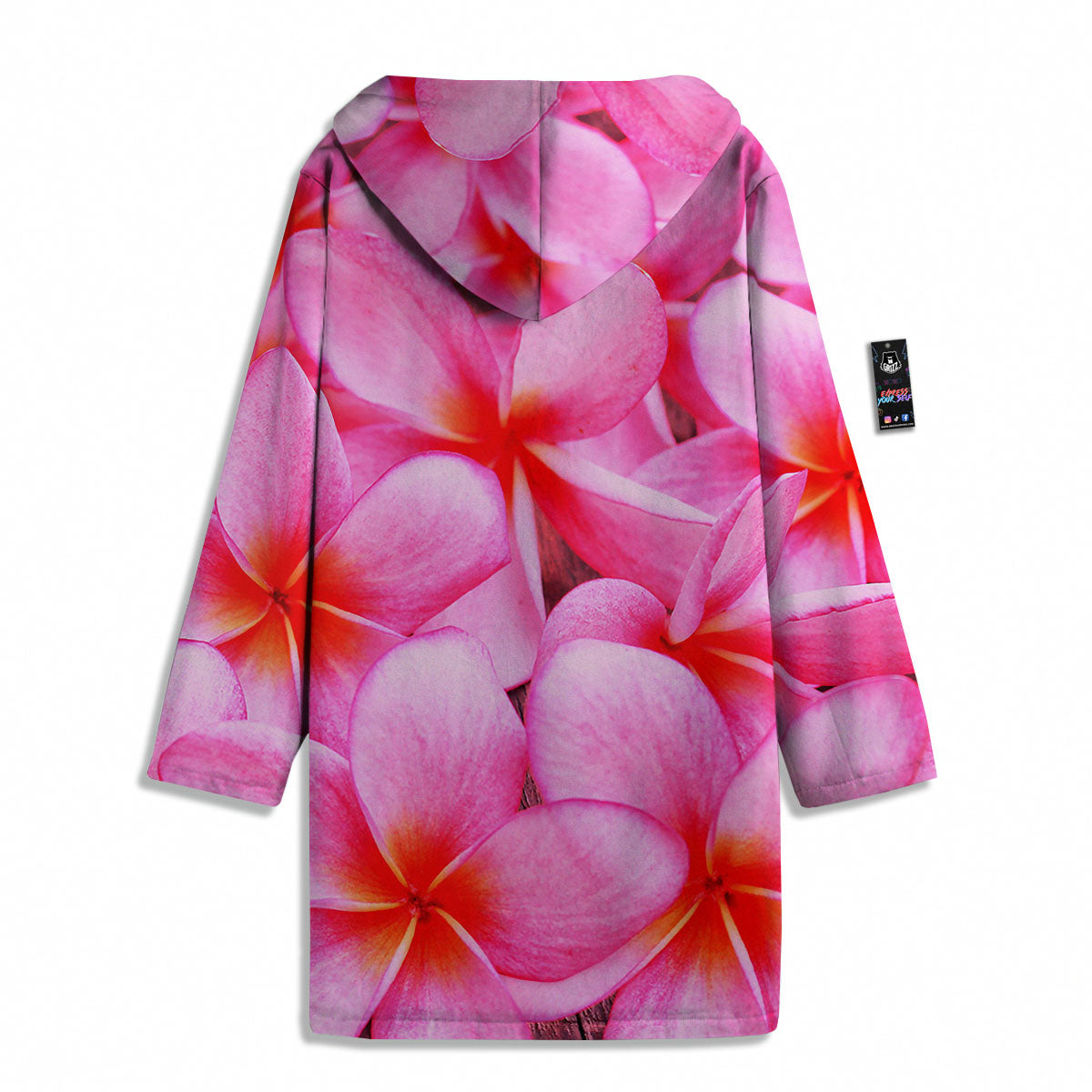 Frangipani Flower Pink Print Men's Windbreaker Jacket-grizzshop