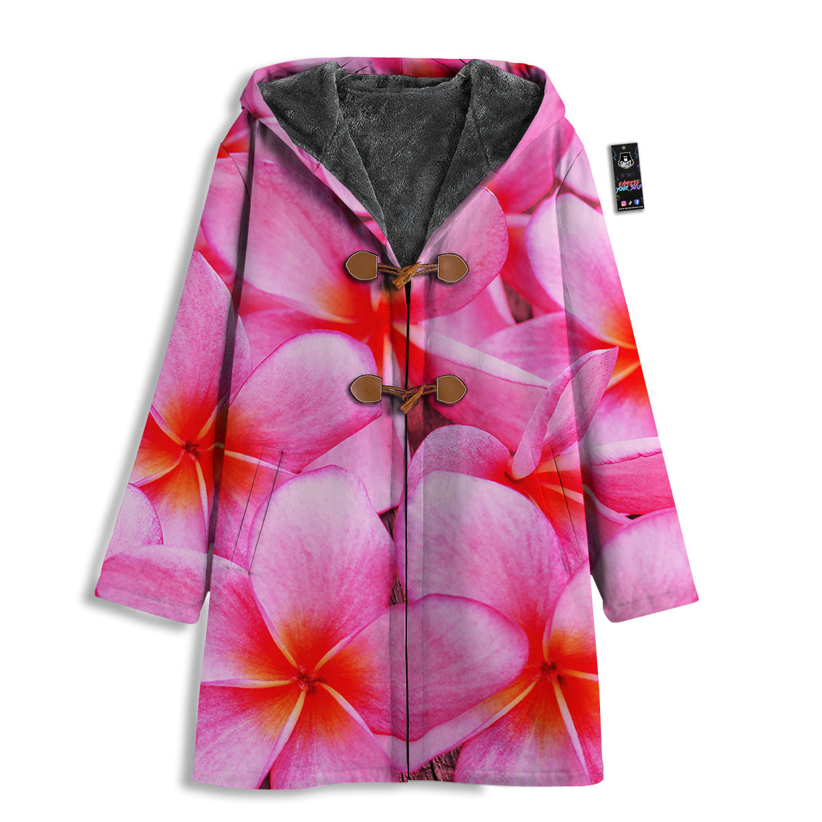 Frangipani Flower Pink Print Men's Windbreaker Jacket-grizzshop