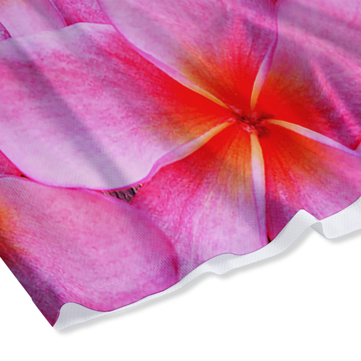 Frangipani Flower Pink Print Mesh Shorts