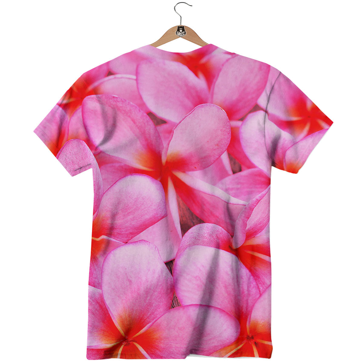Frangipani Flower Pink Print T-Shirt-grizzshop