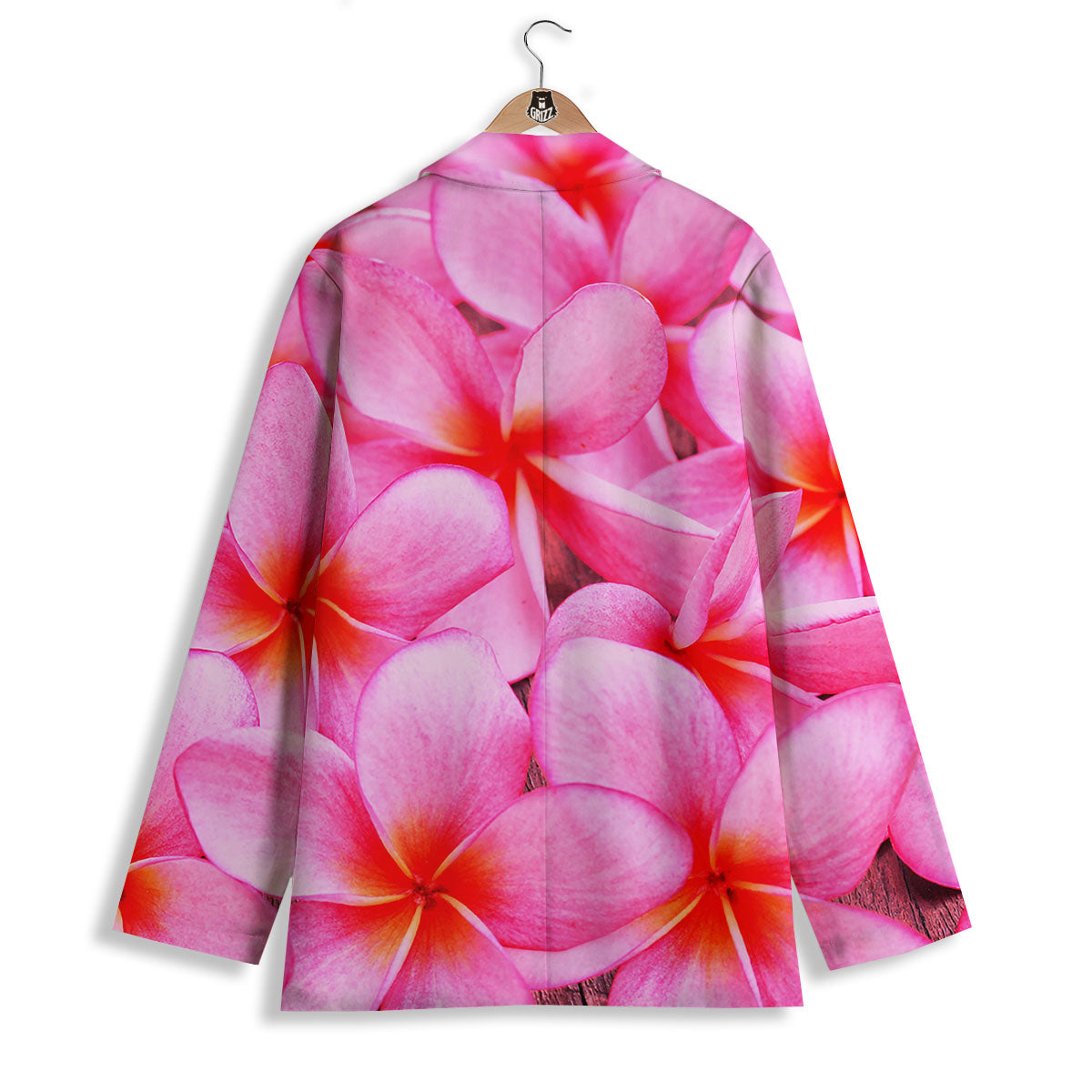 Frangipani Flower Pink Print Women's Blazer-grizzshop