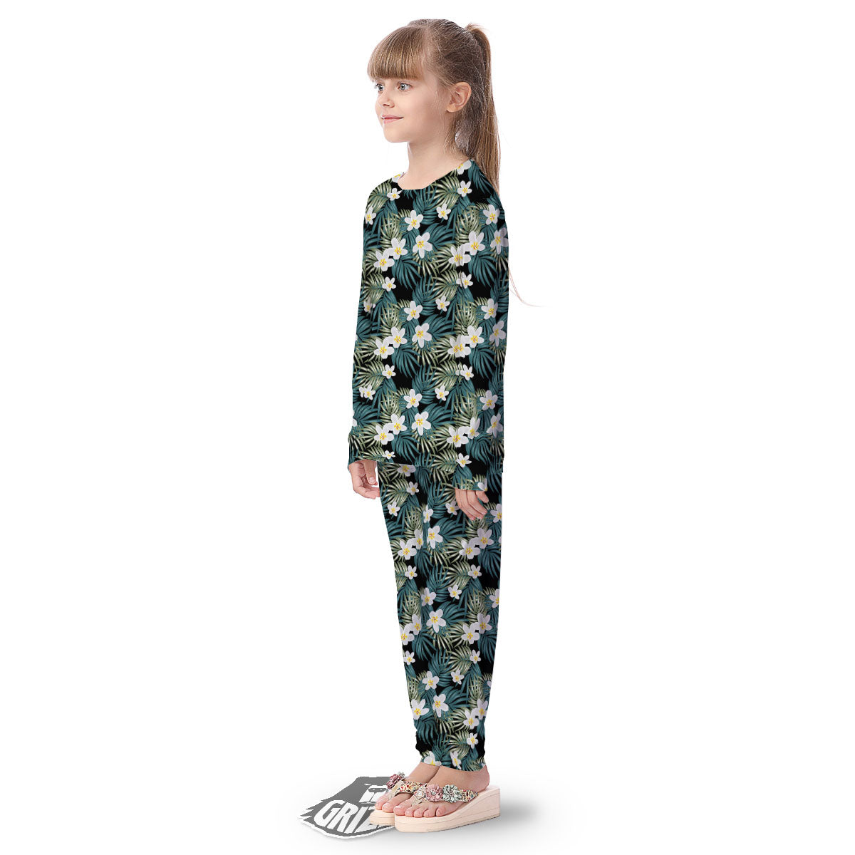 Frangipani Flower Print Pattern Kid's Pajamas-grizzshop