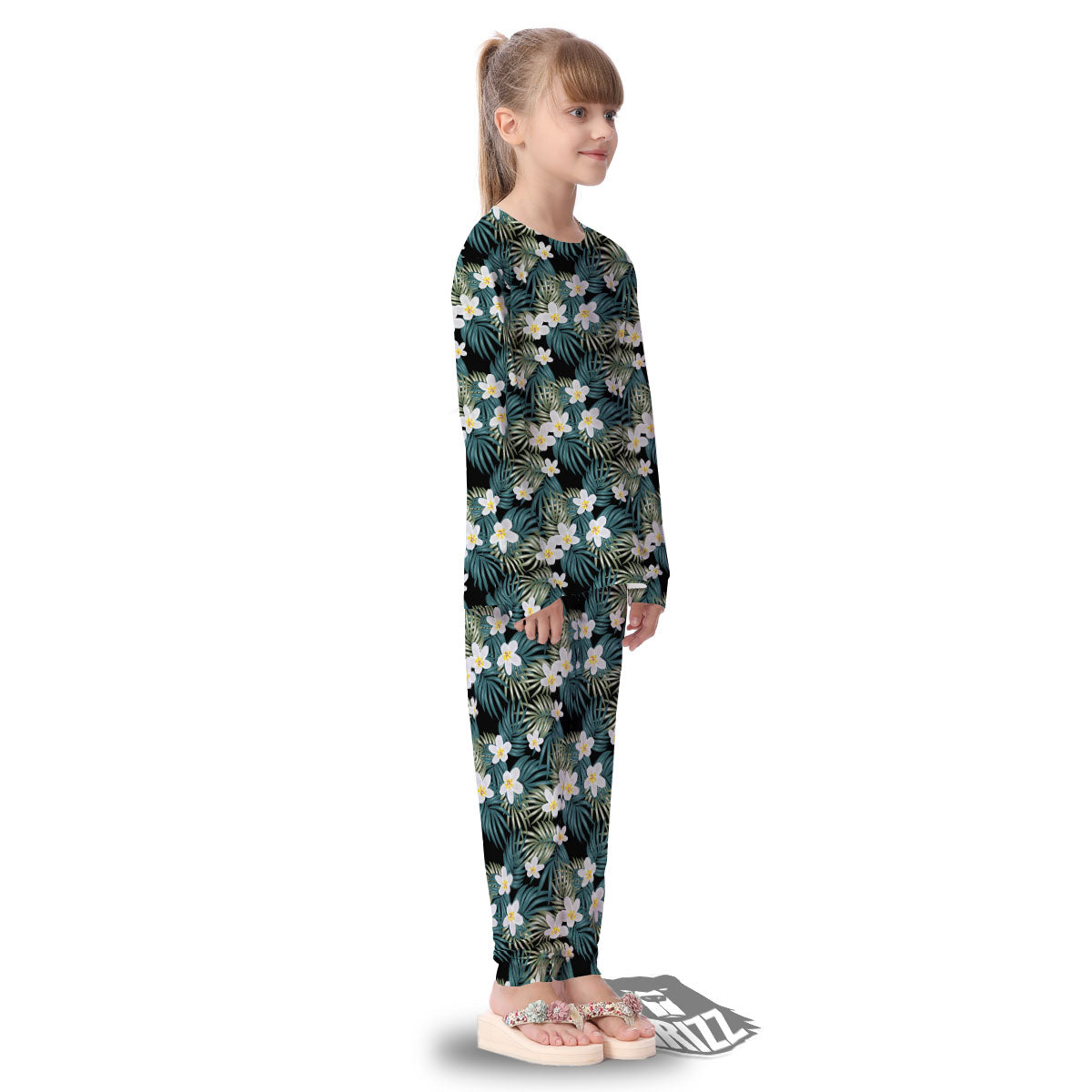 Frangipani Flower Print Pattern Kid's Pajamas-grizzshop