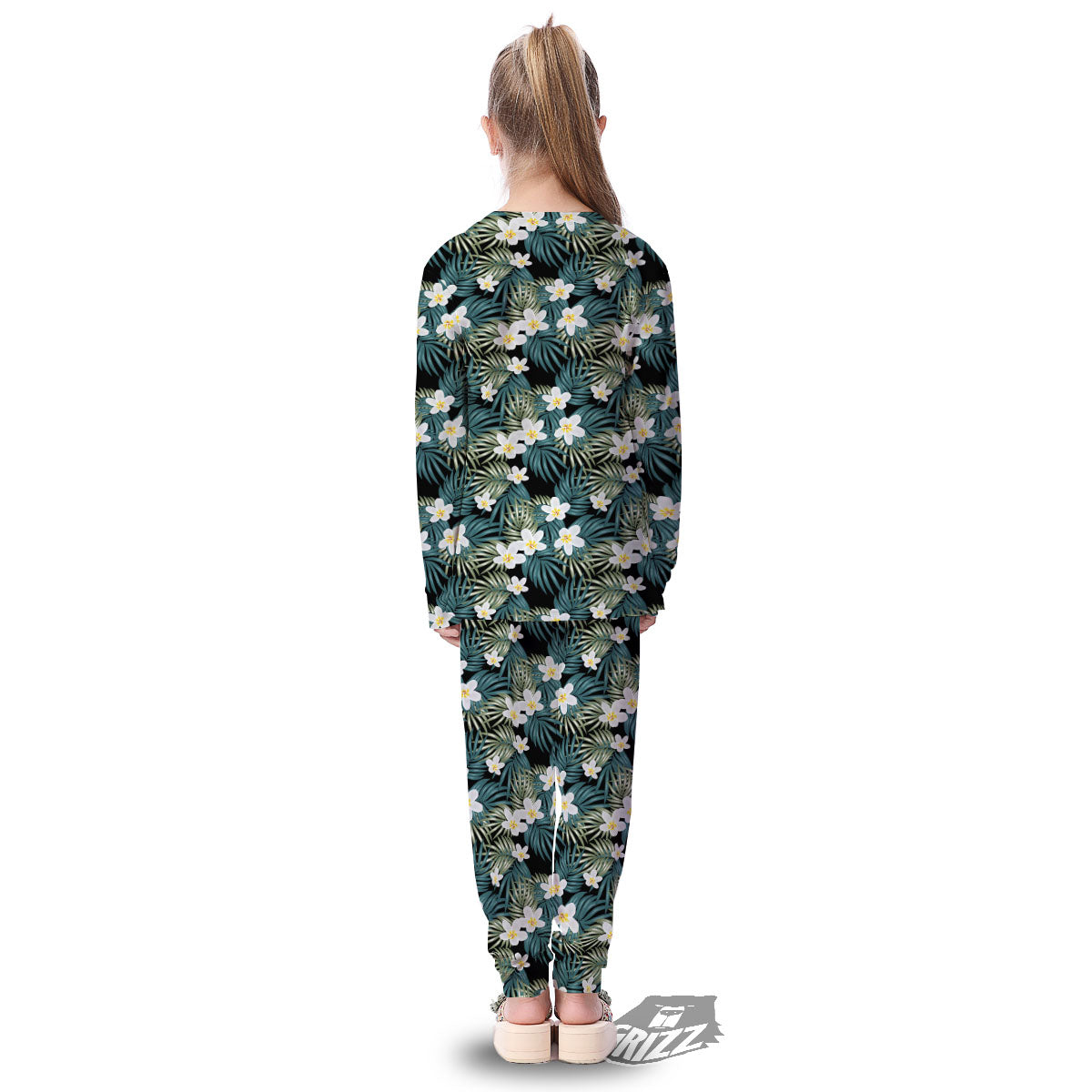 Frangipani Flower Print Pattern Kid's Pajamas-grizzshop