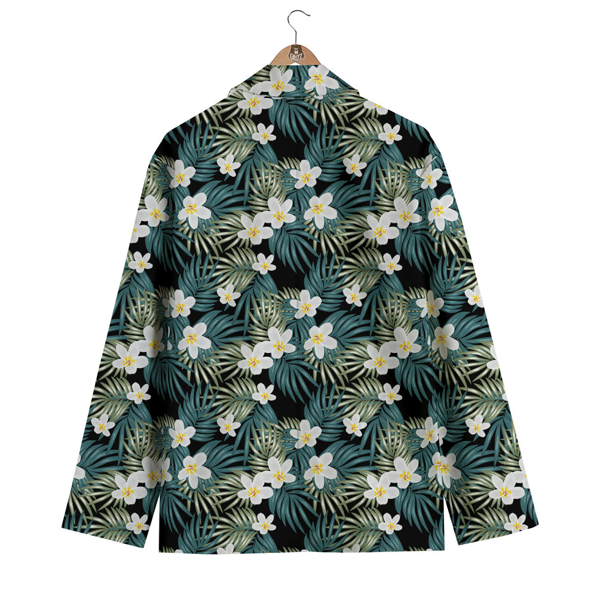 Frangipani Flower Print Pattern Men's Blazer-grizzshop