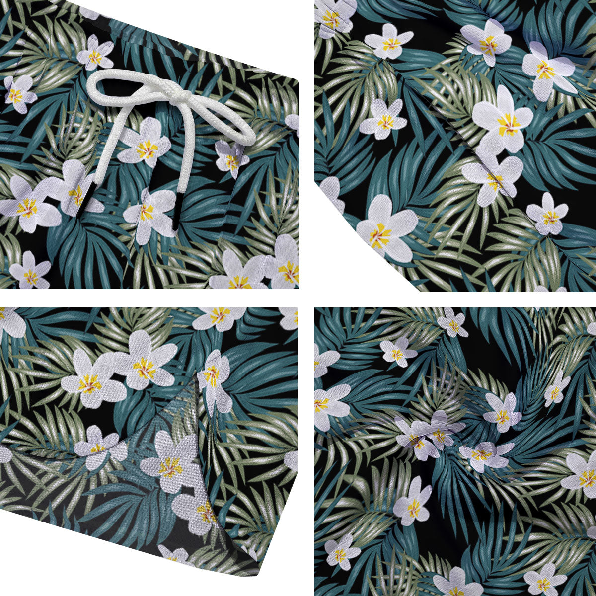 Frangipani Flower Print Pattern Men's Running Shorts-grizzshop
