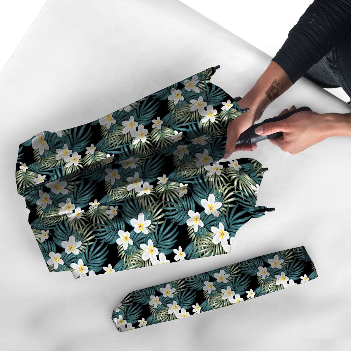 Frangipani Flower Print Pattern Umbrella-grizzshop