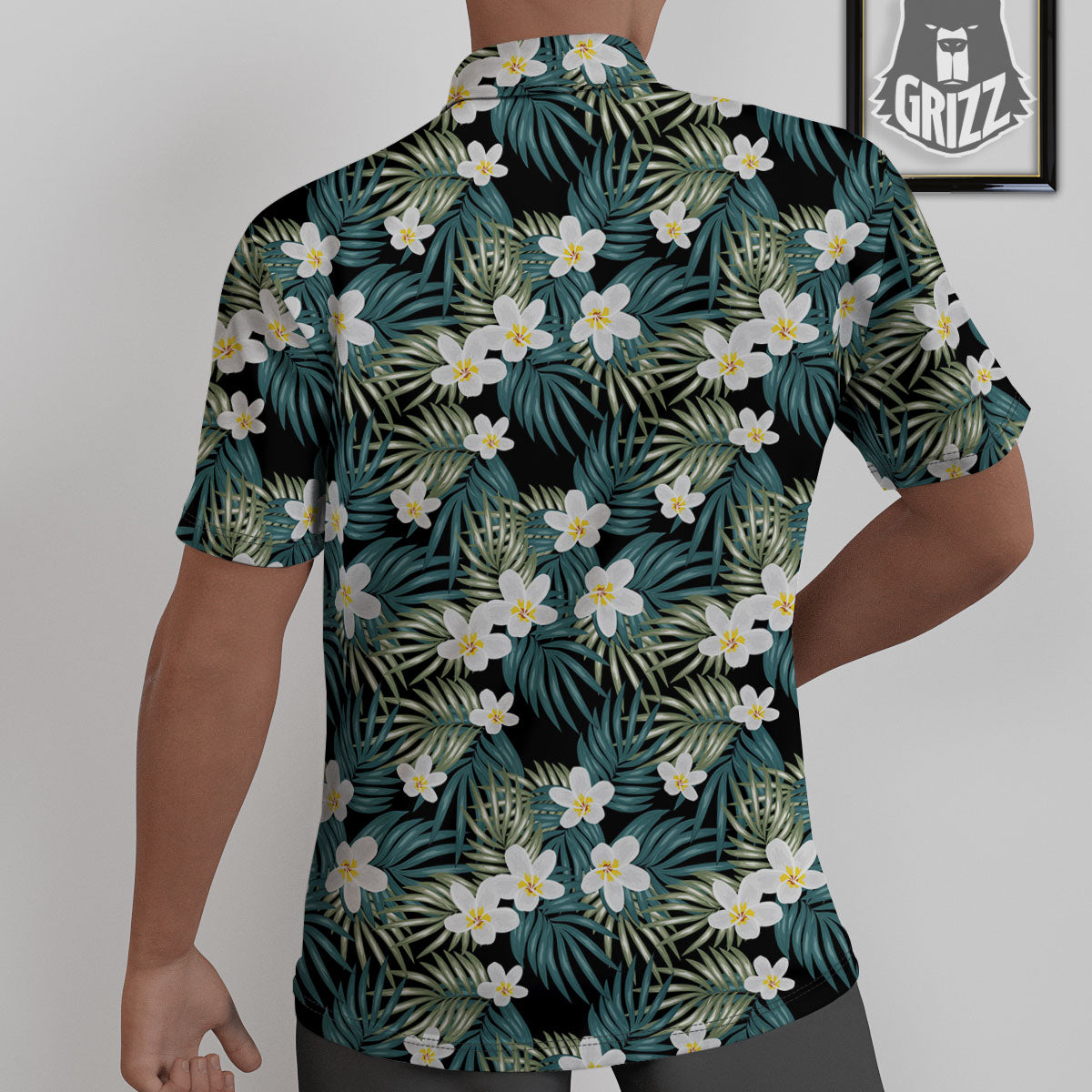 Frangipani Flower Print Pattern Untucked Shirts-grizzshop